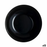 Dyb tallerken Luminarc Zelie Negro Sort Glas  20 cm (12 enheder) #1