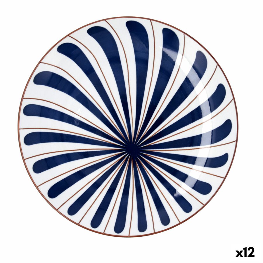Flad Plade Bidasoa Oceanika Bl� Keramik � 27 cm (12 enheder) #1