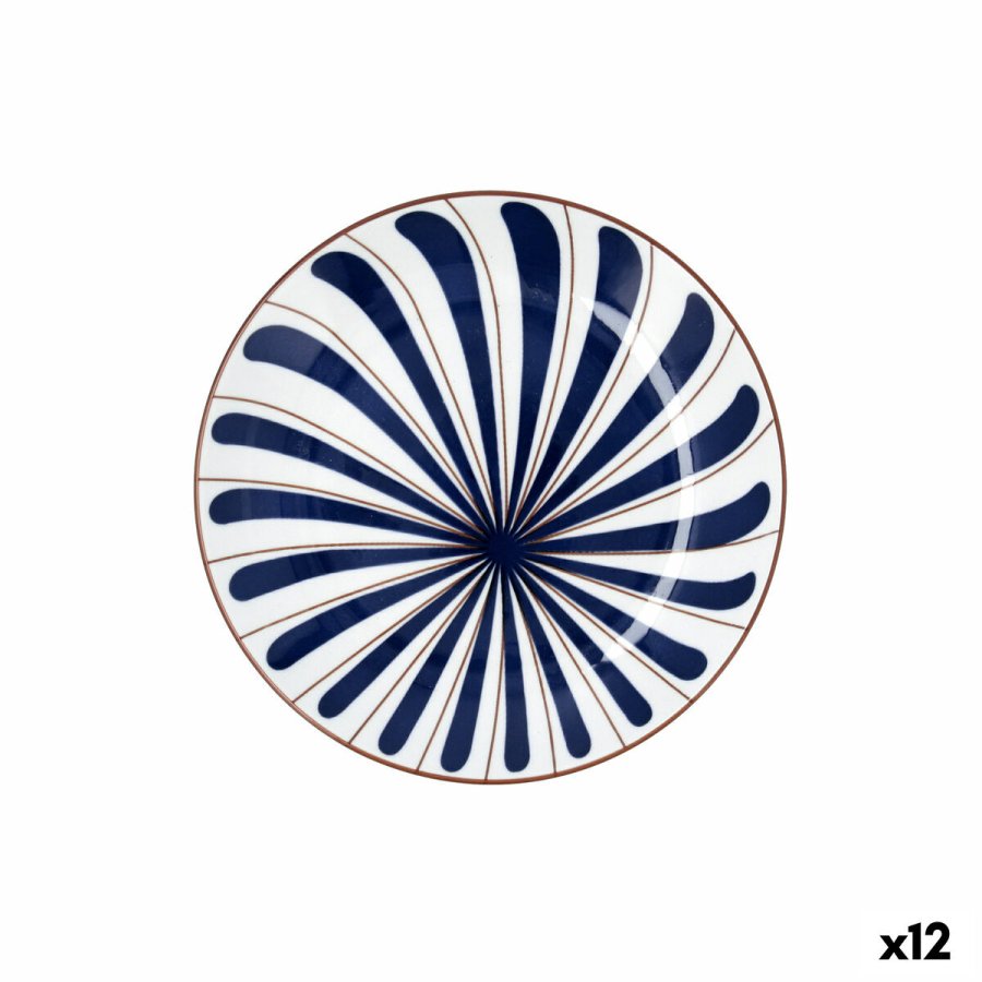 Desserttallerken Bidasoa Oceanika Bl� Keramik � 19 cm (12 enheder) #1