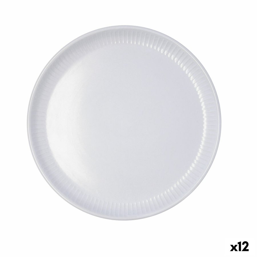 Flad Plade Bidasoa Moana Gr� Keramik � 26 cm (12 enheder) #1