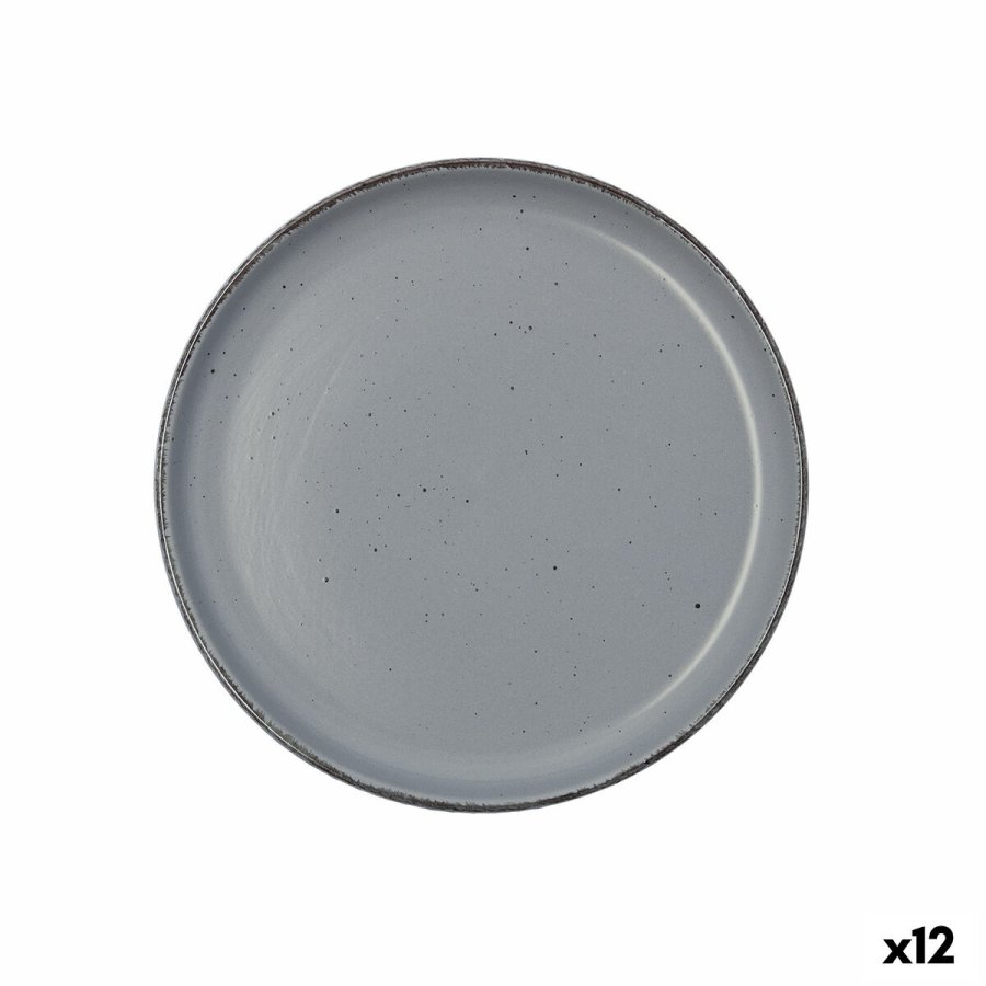 Desserttallerken Quid Duna Gr� Keramik 20 x 2,5 cm (12 enheder) #1