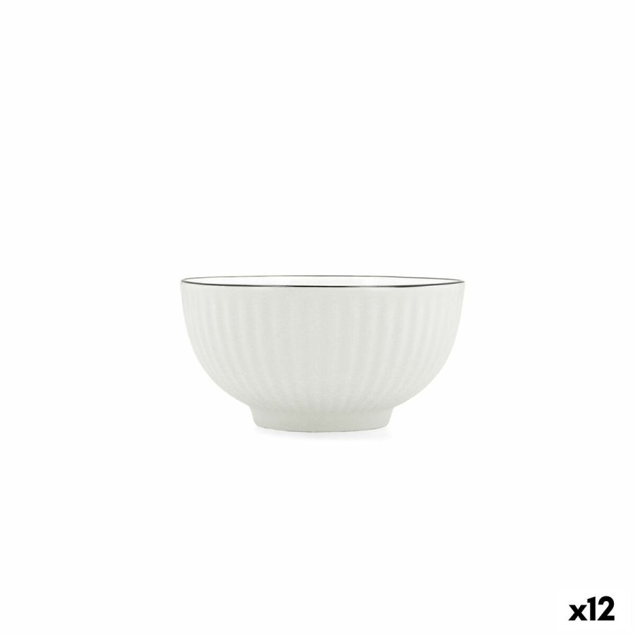 Snacksk�l Quid Gastro Black Hvid Sort Keramik (12 enheder) #1