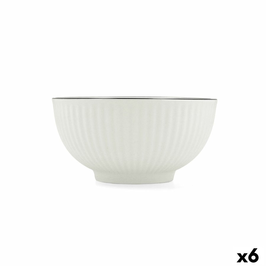 Snacksk�l Quid Gastro Black Hvid Sort Keramik (6 enheder) #1