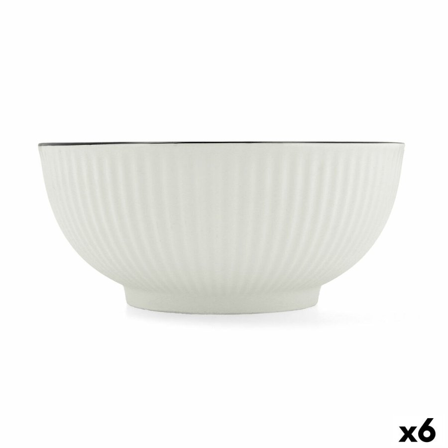 Snacksk�l Quid Gastro Black Hvid Sort Keramik (6 enheder) #1