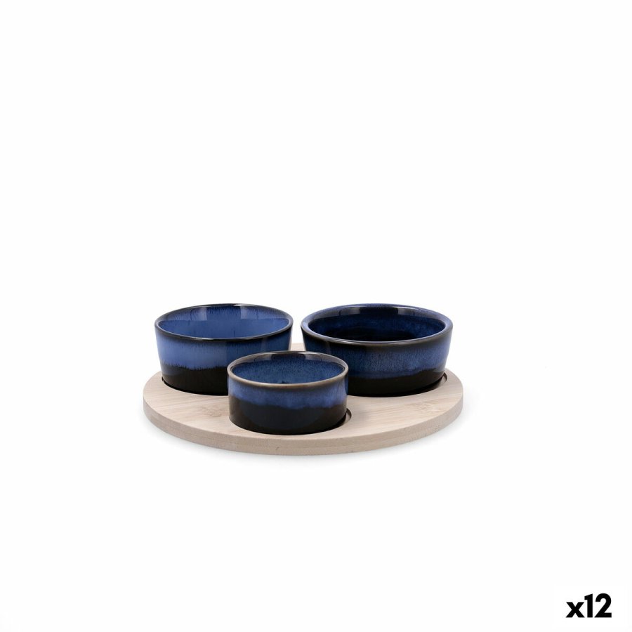 S�t til appetizere Bidasoa Moana Multifarvet Keramik 20 x 4,5 cm 4 Dele (12 enheder) #1