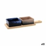 S�t til appetizere Bidasoa Moana Multifarvet Keramik 25 x 9,5 x 4,5 cm 3 Dele (12 enheder) #1
