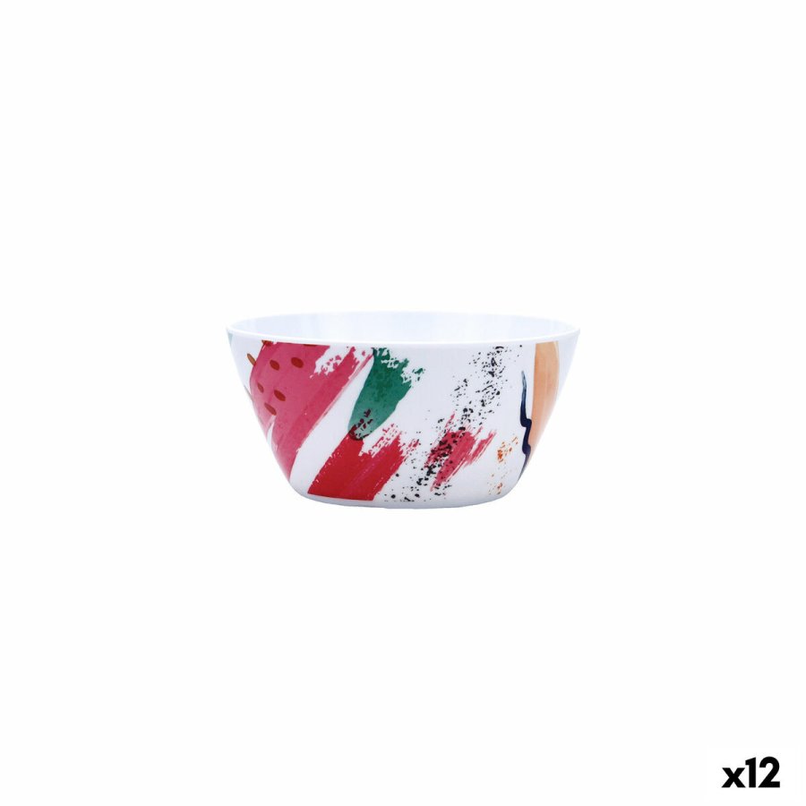 Snacksk�l Quid Acuarela Hvid Bioplast 14,5 x 7 cm (12 enheder) #1