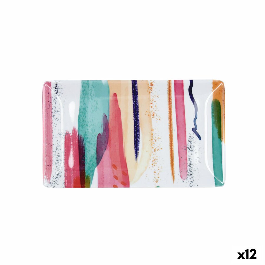 Snack bakke Quid Acuarela Pink 25 x 15 x 2 cm (12 enheder) #1