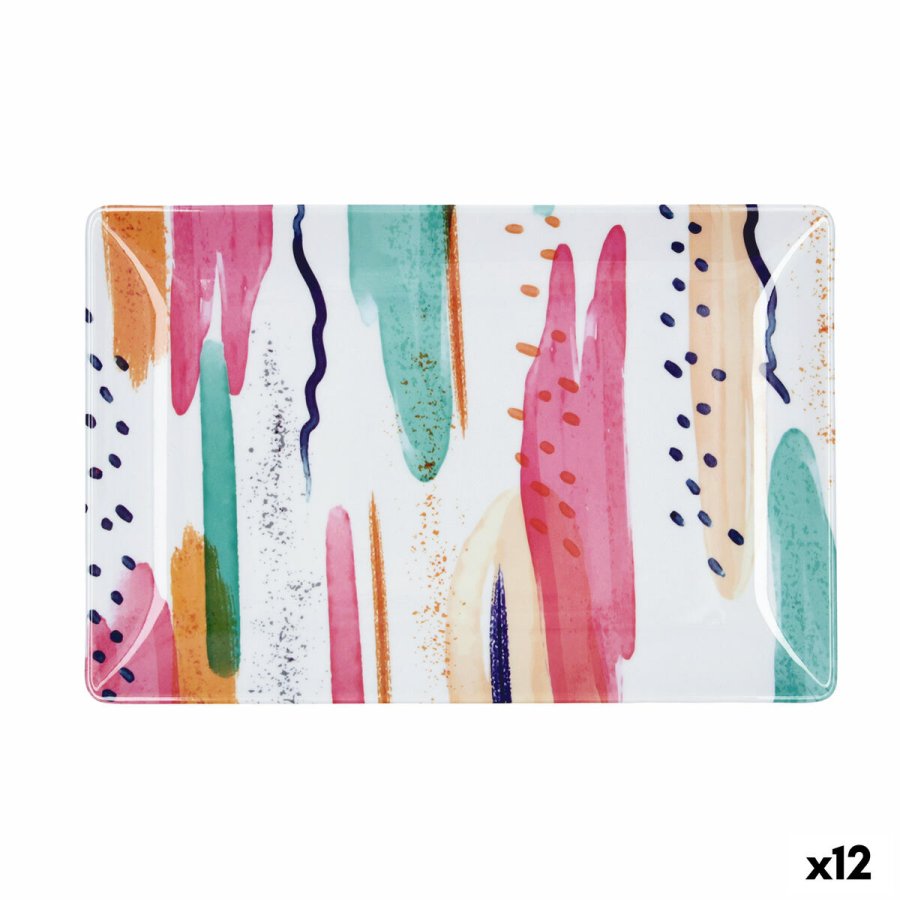 Snack bakke Quid Acuarela Pink 30 x 20 x 2 cm (12 enheder) #1