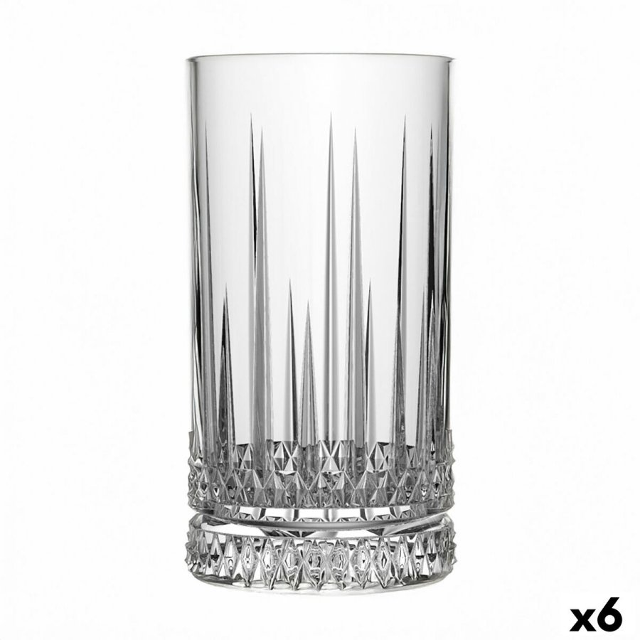 Glas Quid Style Gennemsigtig Glas Striber 460 ml (6 enheder) #1