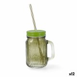 Beholder med L�g og Suger�r Quid Maison Gr�n Glas 450 ml (12 enheder) #1