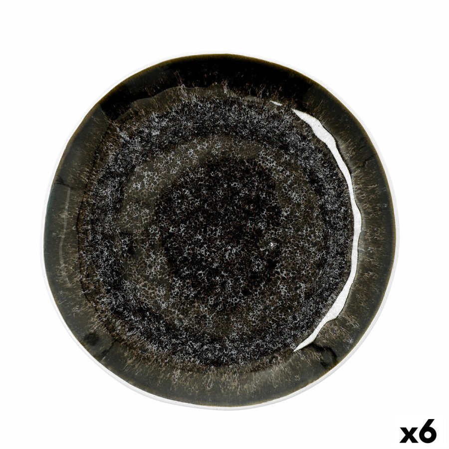 Flad Plade Bidasoa Elite Brun Keramik � 26,5 cm (6 enheder) #1