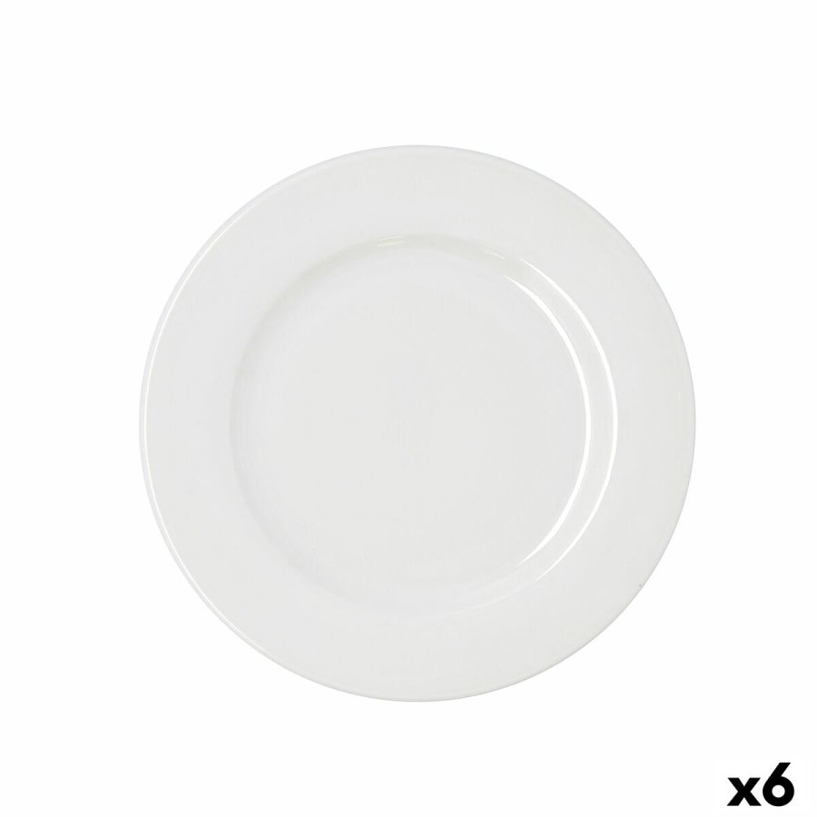 Flad Plade Bidasoa Serenity Hydrozero Hvid Keramik � 25 cm (6 enheder) #1