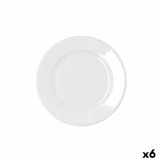 Flad Plade Bidasoa Serenity Hydrozero Hvid Keramik � 21 cm (6 enheder) #1