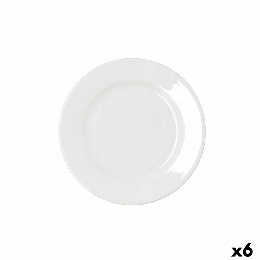 Flad Plade Bidasoa Serenity Hydrozero Hvid Keramik � 21 cm (6 enheder) #1
