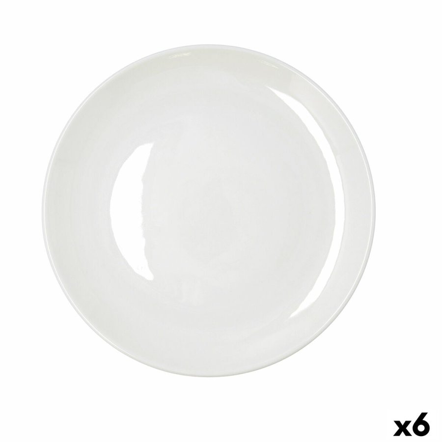 Flad Plade Bidasoa Harmony Hydrozero Hvid Keramik � 27 cm (6 enheder) #1
