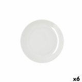 Flad Plade Bidasoa Harmony Hydrozero Hvid Keramik � 19 cm (6 enheder) #1