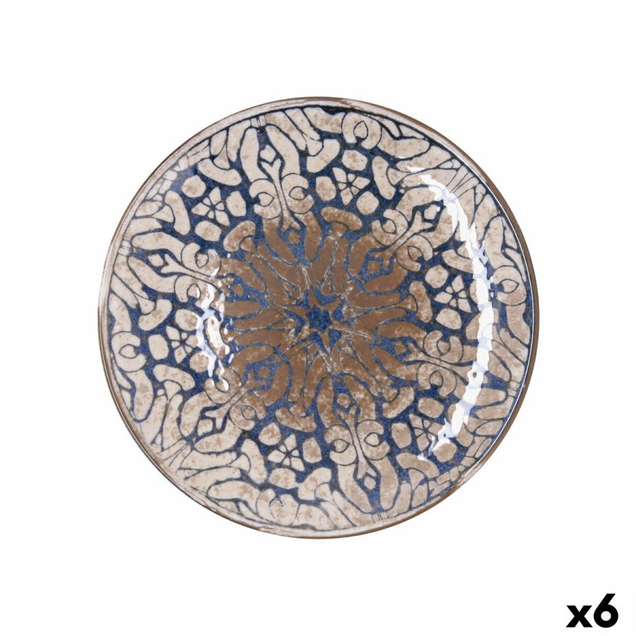 Flad Plade Bidasoa Deneb Hydrozero Brun Keramik � 25 cm (6 enheder) #1