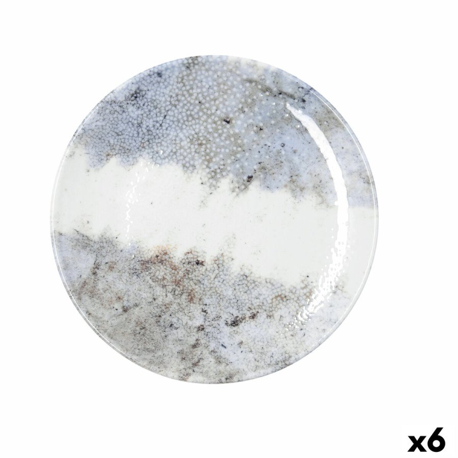 Flad Plade Bidasoa Polaris Hydrozero Beige Keramik � 27 cm (6 enheder) #1