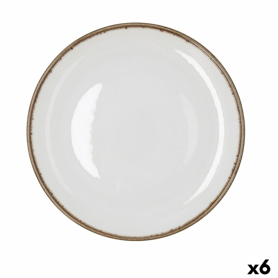 Flad Plade Bidasoa Orion Hydrozero Hvid Keramik � 27 cm (6 enheder) #1