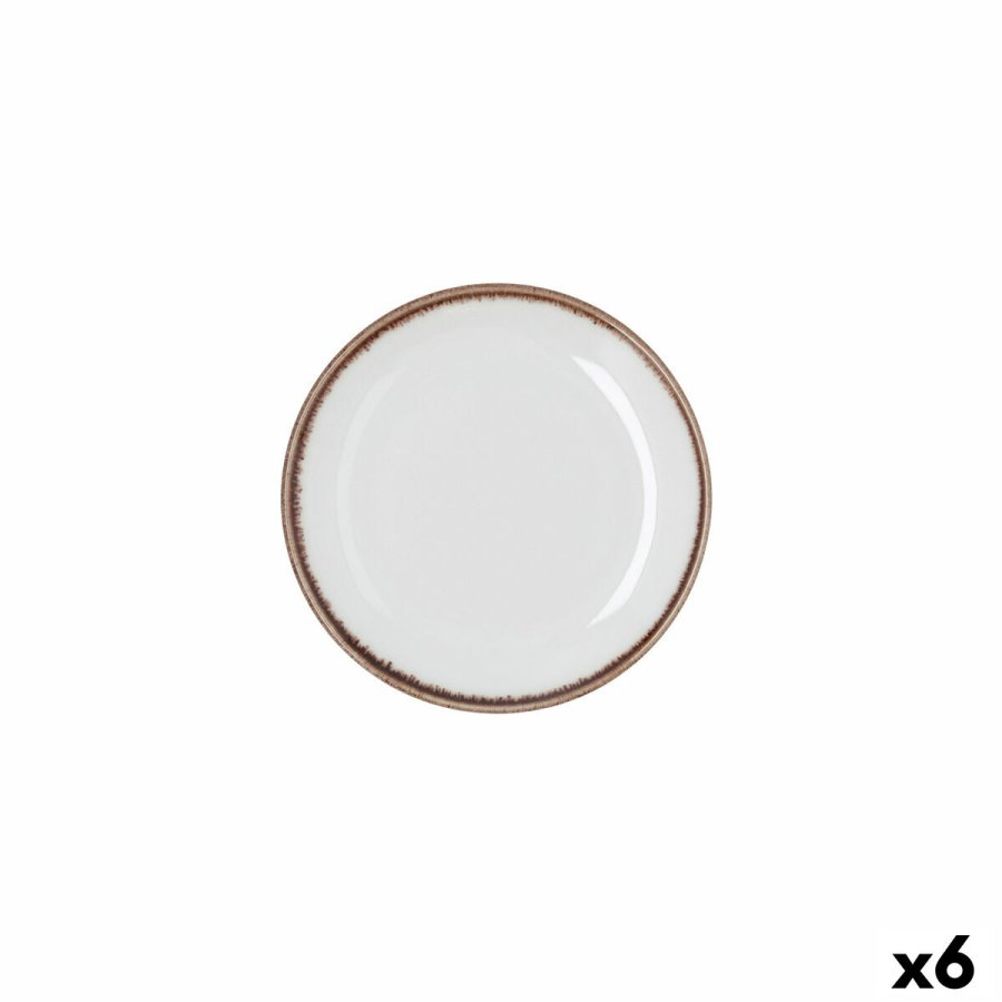 Tallerken Bidasoa Orion Hydrozero Hvid Keramik � 15 cm Br�d (6 enheder) #1