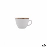 Te- og kaffekop Bidasoa Orion Hydrozero Hvid Keramik 200 ml (6 enheder) #1