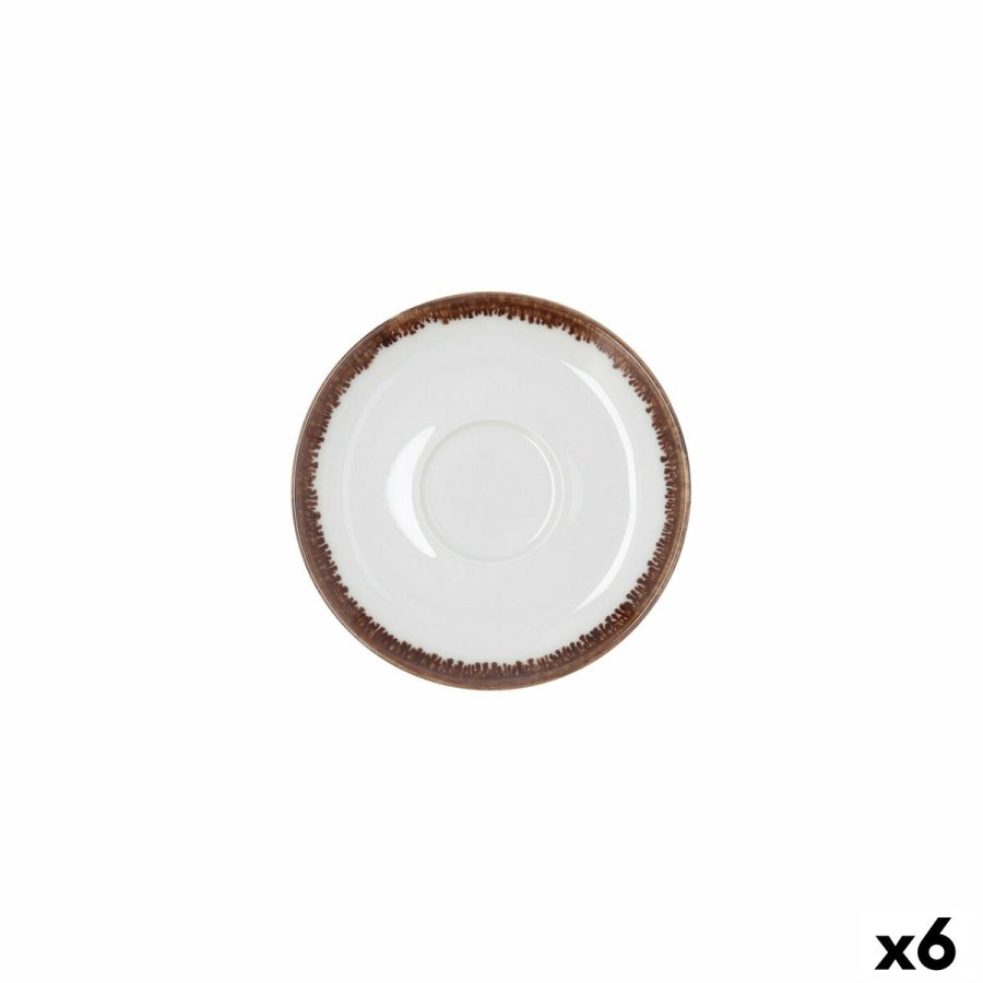 Tallerken Bidasoa Orion Hydrozero Hvid Keramik � 14 cm Kaffe (6 enheder) #1