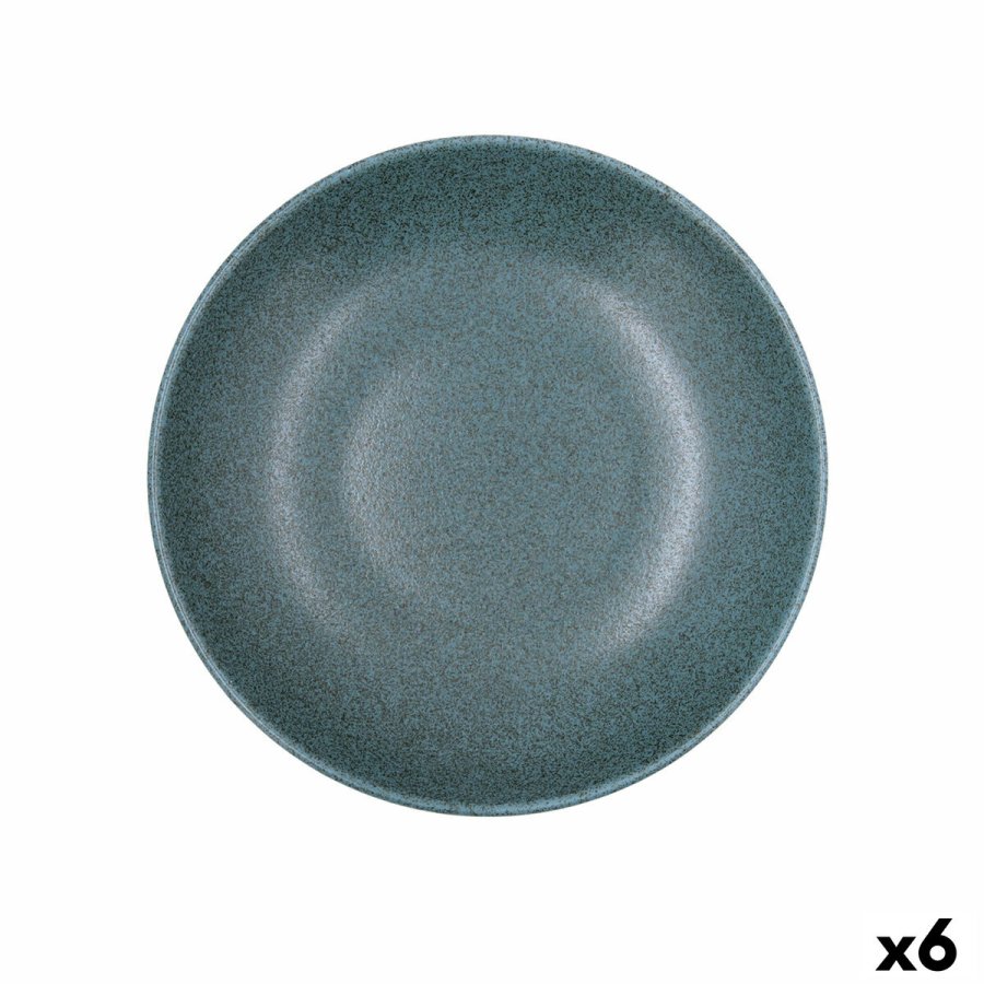 Dyb tallerken Bidasoa Element Hydrozero Bl� Keramik � 23 cm (6 enheder) #1
