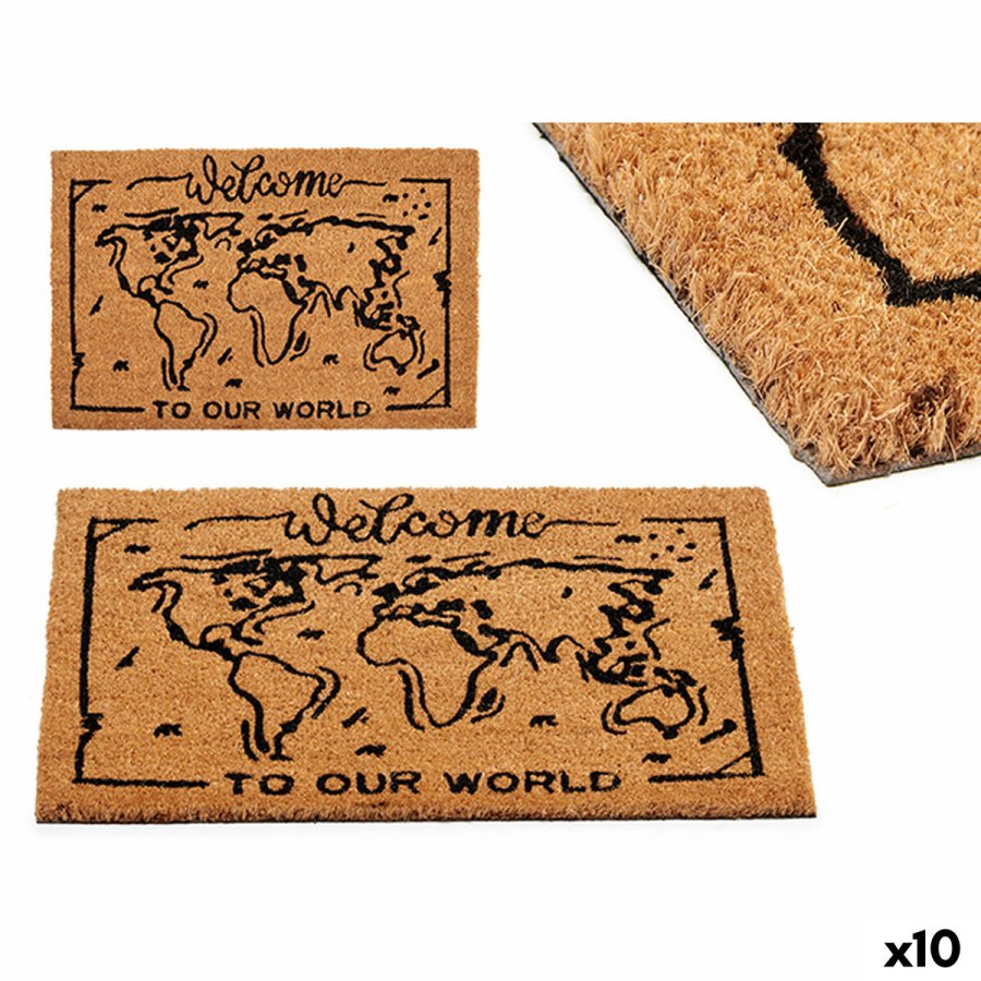 Drmtte World Trykt PVC Kokosnd Fiber 40 x 2 x 60 cm (10 enheder) #1