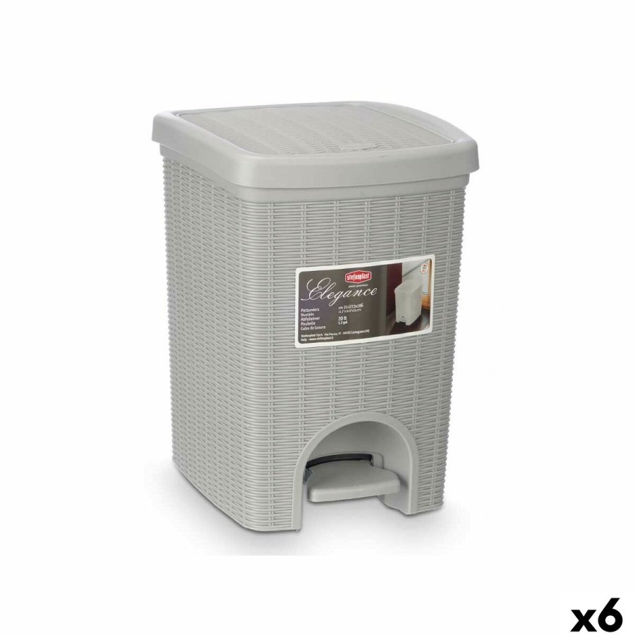 Papirkurv Stefanplast 30798 Lysegr Plastik 20 L (6 enheder) #1
