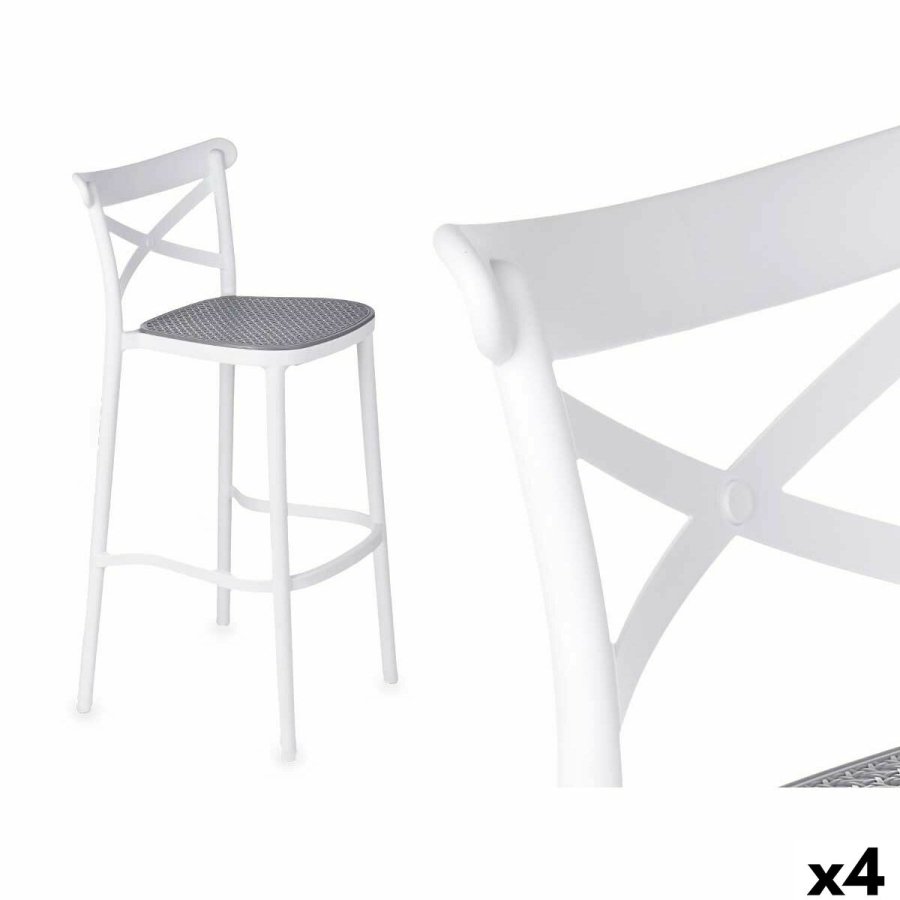 Taburet PC-175B Hvid Gr polypropylen Spanskrr 41 x 103 x 52,5 cm (4 enheder) #1