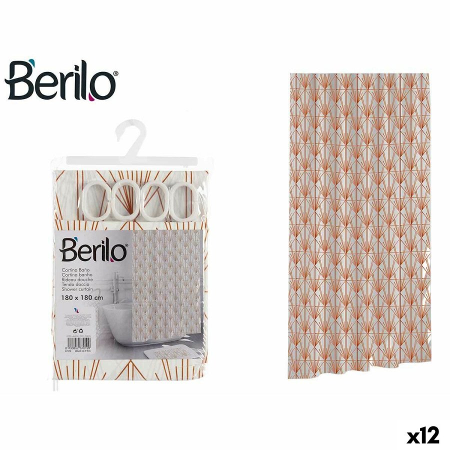 Brusebadsforhng Berilo Art Nouveau Hvid Bronze Plastik 180 x 180 x 0,008 cm (12 enheder) #1