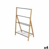 Fritstende hndkldestativ Kipit B7816 Sort Metal Bambus 60 x 90 x 37 cm 4 enheder #1
