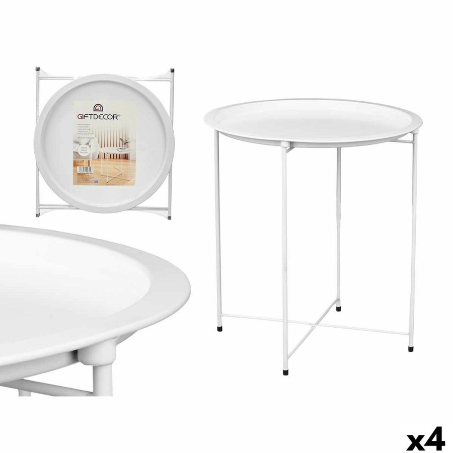 Foldbart serveringsbord WR4405.1 Hvid 46,8 x 50,2 x 46,8 cm (4 enheder) #1