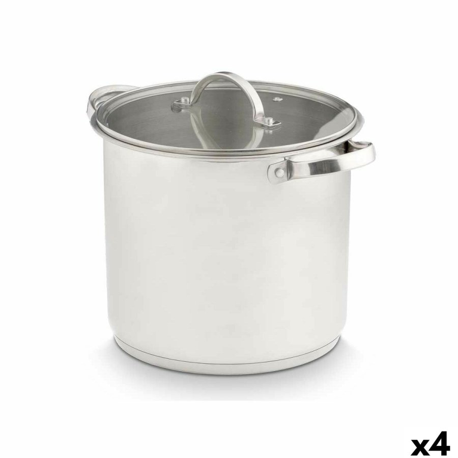 Gryde Med Glaslg Kinvara 17396 Slvfarvet 31 x 25 x 24 cm Induktion (4 enheder) #1
