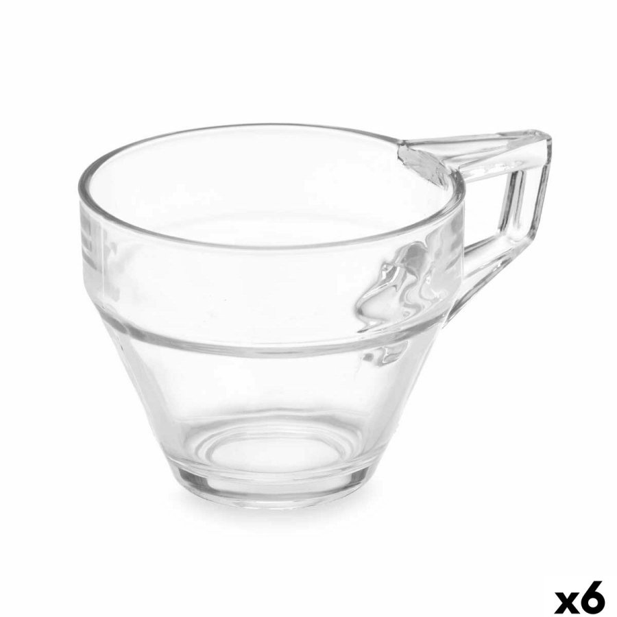 Te- og kaffekop Vivalto ZLQ02/BHA6 Gennemsigtig Glas 199 ml (6 enheder) #1
