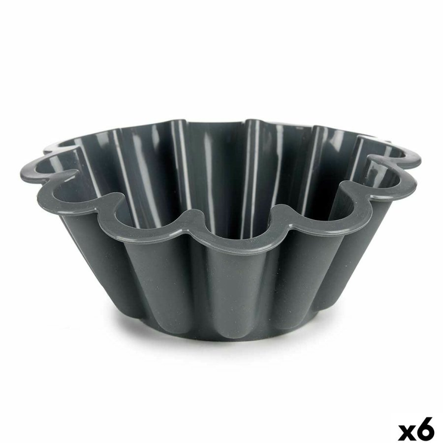 Bageform til bagvrk Kinvara HH477 Lysegr Mrkegr Silikone 1,5 L 24,5 x 10 x 24,5 cm (6 enheder) #1