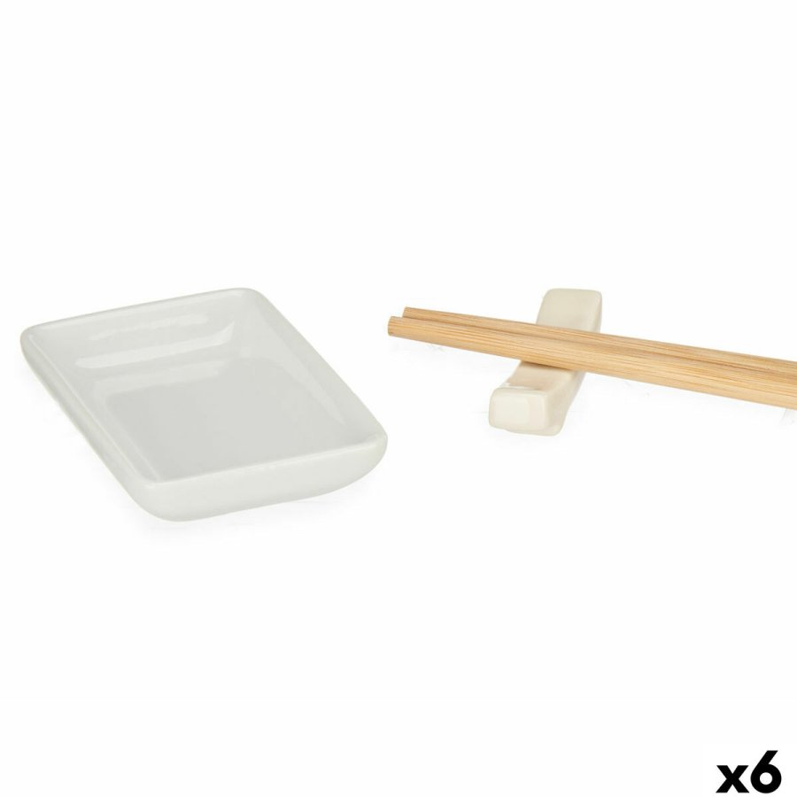 Sushi-st Kinvara 1249SJ4111 Hvid Bambus Porceln (12 Dele) (6 enheder) #1