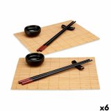 Sushi-st Kinvara SJ4702 Sort Natur Bambus Jedilni servis (8 Dele) (6 enheder) #1