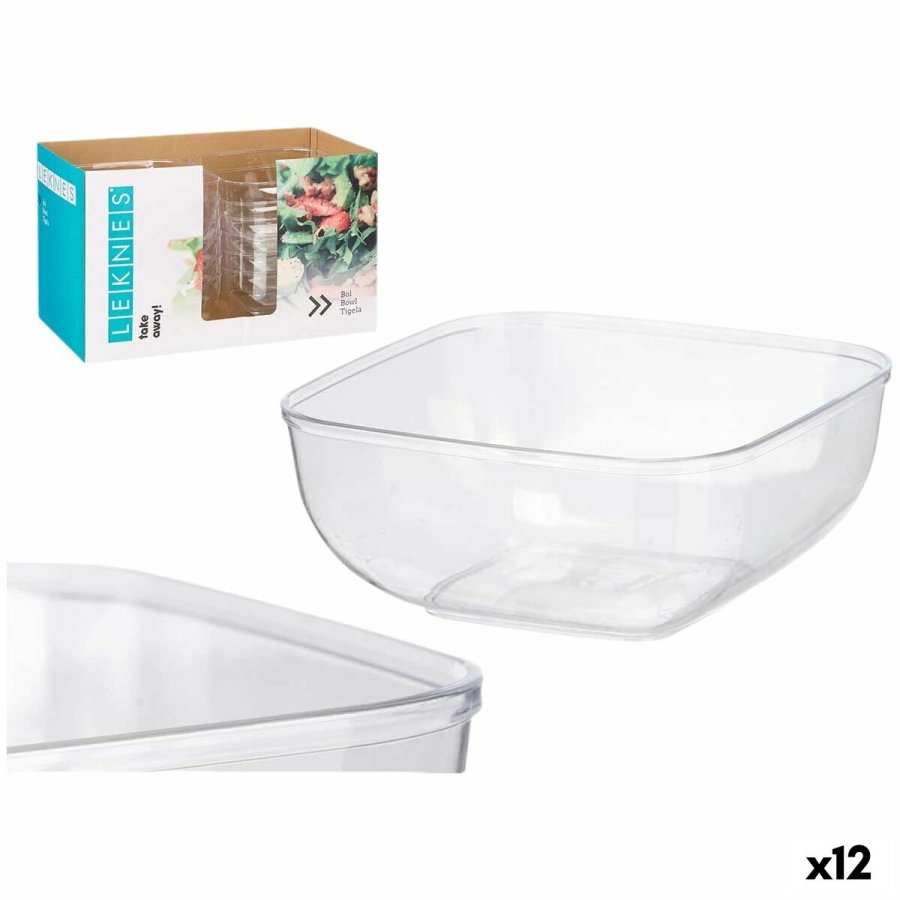 plade Leknes CK80688-1 Gennemsigtig Plastik 5 L 25,5 x 12,3 x 25,5 cm (12 enheder) #1