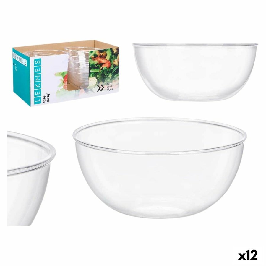 plade Leknes CK80678-1 Gennemsigtig Plastik 3,5 L 25,5 x 12,5 x 25,5 cm (12 enheder) #1