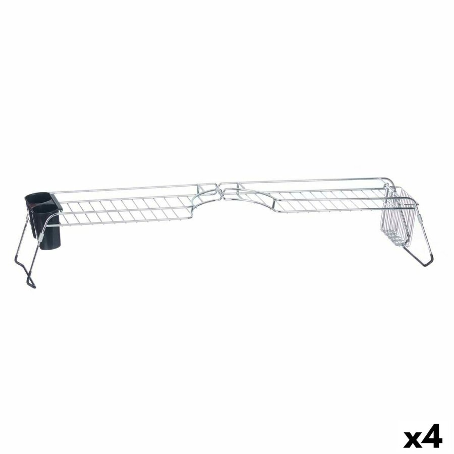 Udtrkkeligt opvaskemiddel til vask Kinvara W3422A-1 Sort Slvfarvet Metal polypropylen 44 x 11 x 16 cm (4 enheder) #1