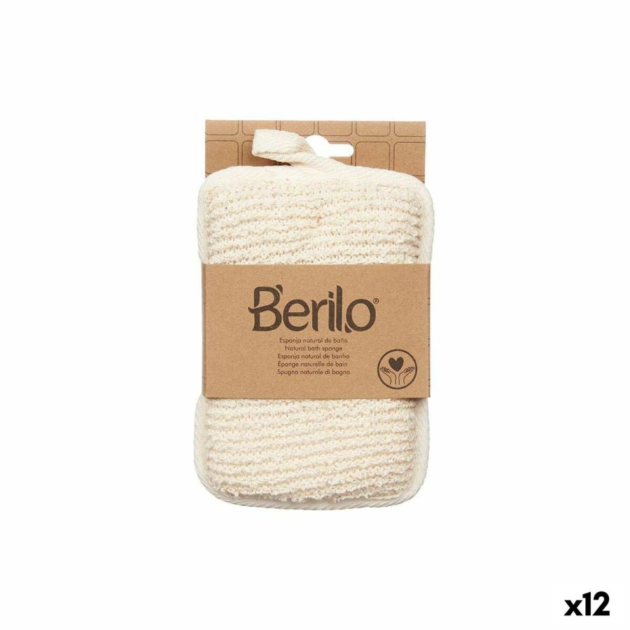 Svamp til Kroppen Berilo B7081-6 Hvid Beige 11 x 16,5 x 2 cm (12 enheder) #1