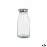 Glasflaske Vivalto Gennemsigtig S�lvfarvet PVC Metal Glas 250 ml (6 enheder) #1