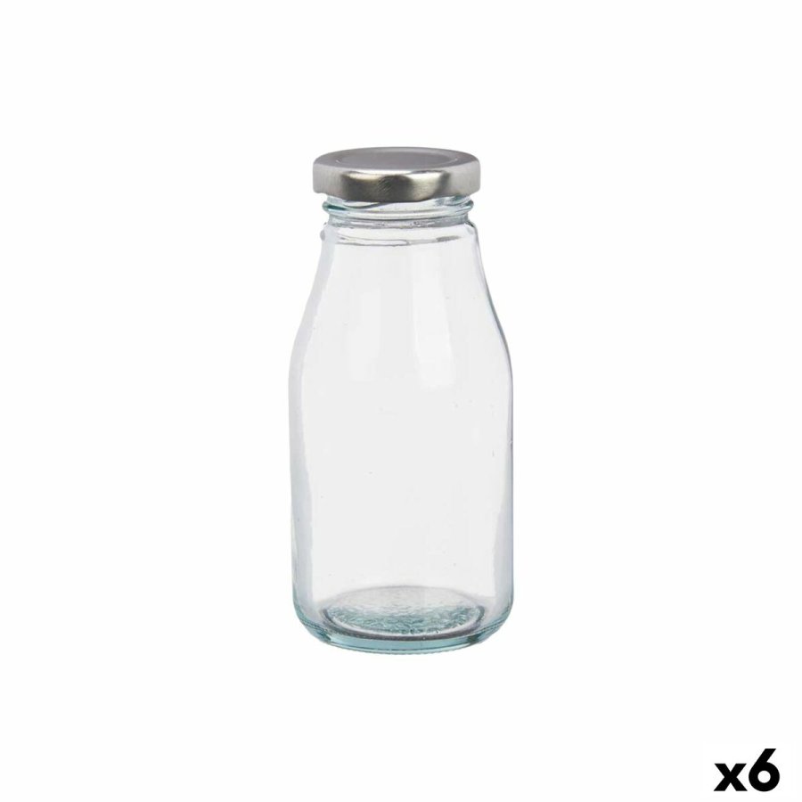 Glasflaske Vivalto Gennemsigtig S�lvfarvet PVC Metal Glas 250 ml (6 enheder) #1