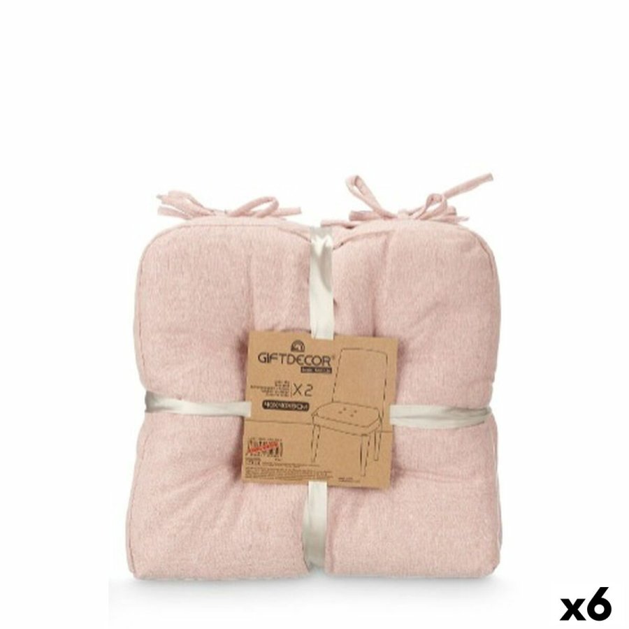St med puder Gift Decor Pink 40 x 40 x 7 cm 2 Dele (6 enheder) #1