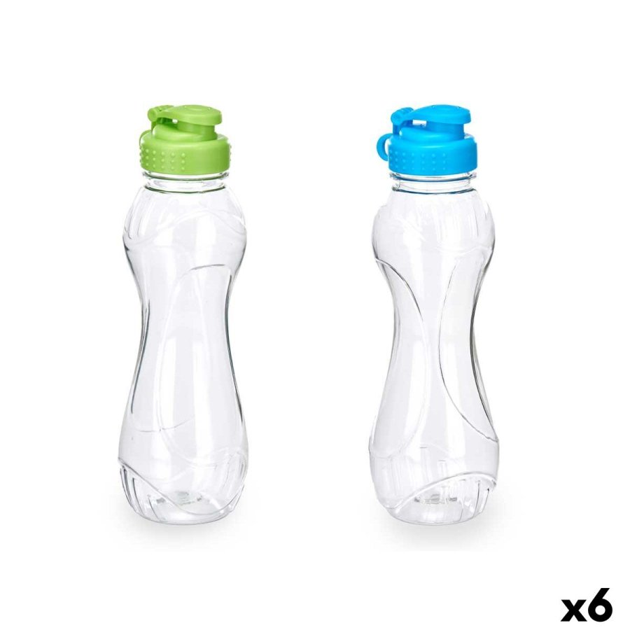 Vandflaske Leknes Bl� Gr�n polypropylen Terephthalat-polyethylen (PET) 600 ml (6 enheder) #1