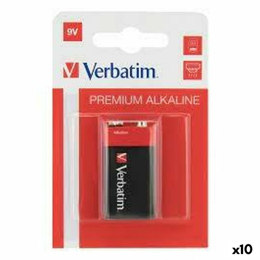 Alkaline Batteri Verbatim 9 V 6LR61 (10 enheder) #1