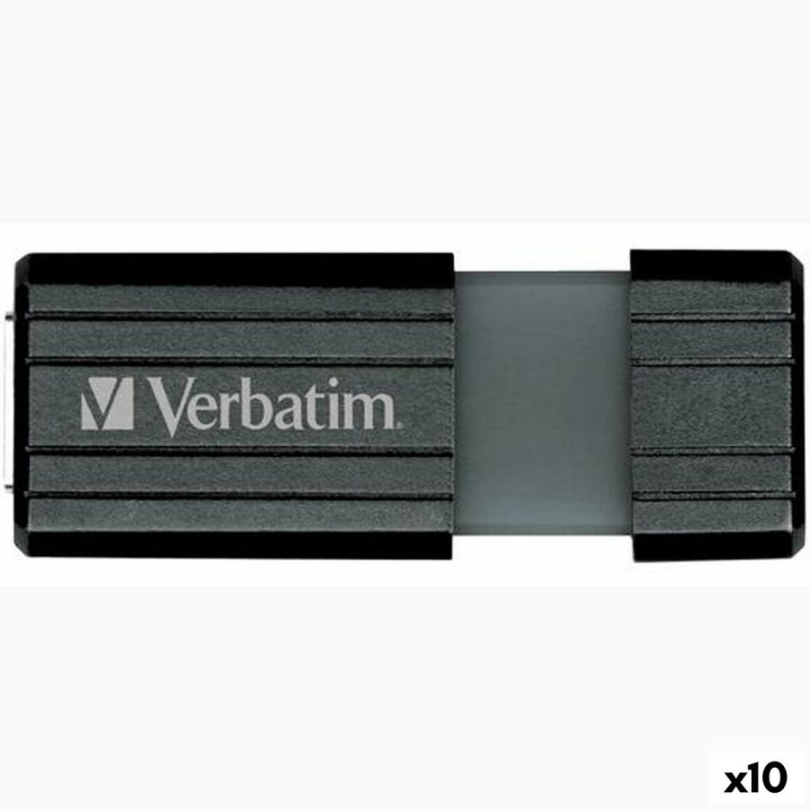 USB-stik Verbatim STORE'N'GO PINSTRIPE Sort 128 GB (10 enheder) #1
