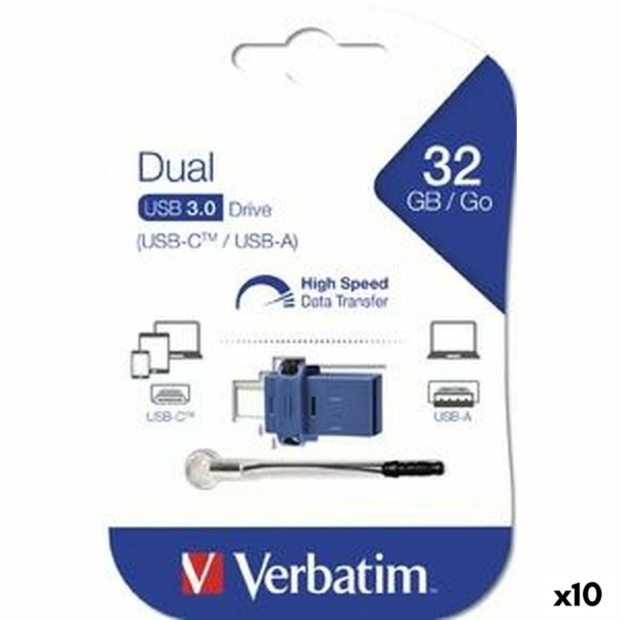 USB-stik Verbatim GO SPEED DUAL Bl 32 GB (10 enheder) #1